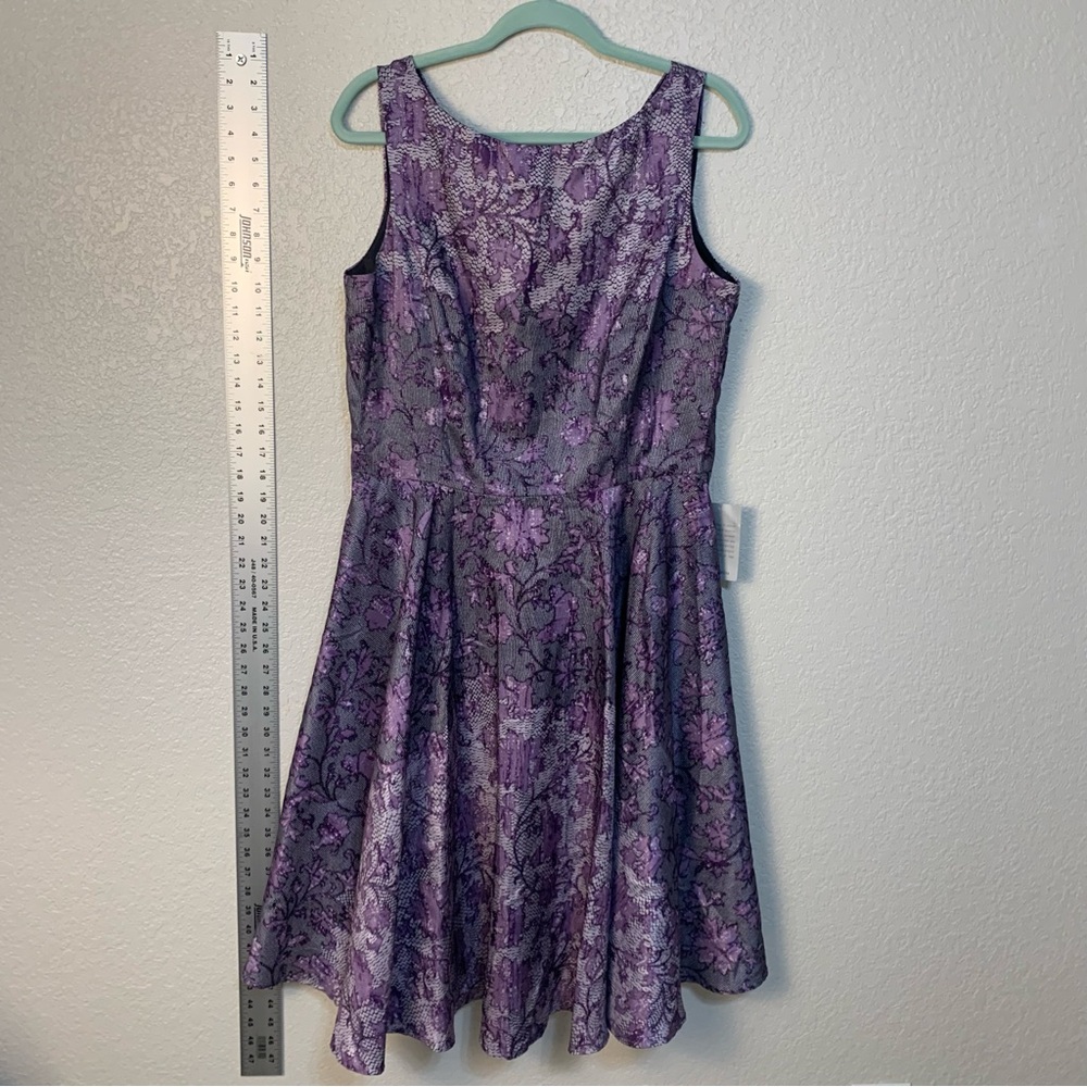 Gabby Skye Purple Fit and Flare Midi Dress